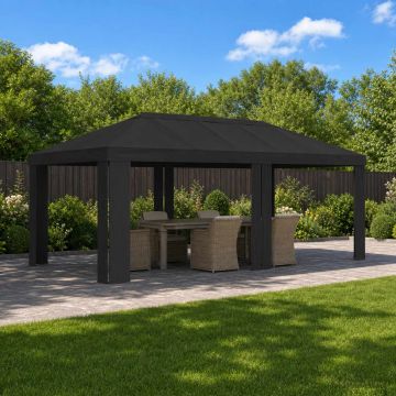 Copertura per Gazebo 6 x 3 m Antracite Poliestere 190 gsm