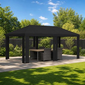 Copertura per Gazebo 6 x 3 m Nero Poliestere 190 gsm