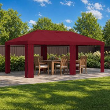 Copertura per Gazebo 6 x 3 m Borgogna Poliestere 190 gsm