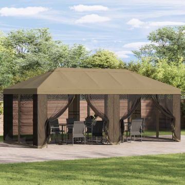 Copertura Gazebo con Pareti Laterali Beige 600,5 x 300,5 cm