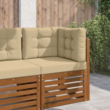 Cuscino per divano da esterno Poliestere Beige 60 x 60 cm