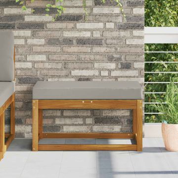 Cuscino da Sedia Esterno 100% Poliestere Grigio 80 x 40 x 8 cm