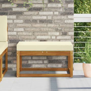 Cuscino da Sedia Esterno 100% Poliestere Crema 80 x 40 x 8 cm