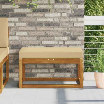 Cuscino da Sedia Esterno 100% Poliestere Beige 80 x 40 x 8 cm