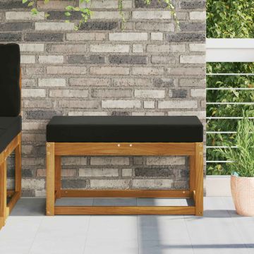 Cuscino da Sedia Esterno 100% Poliestere Nero 80 x 40 x 8 cm