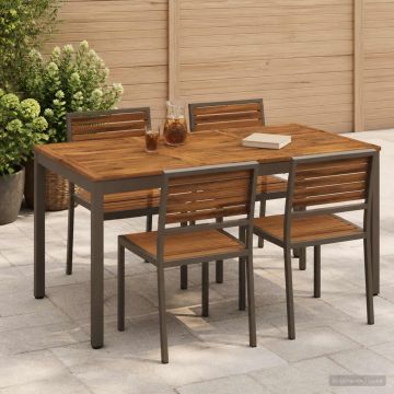 Tavolo da cena da giardino Naturale e Caffè 141 x 80,5 x 75 cm