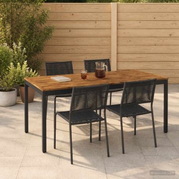 Tavolo da cena da giardino Naturale e Nero 180 x 88,5 x 75 cm