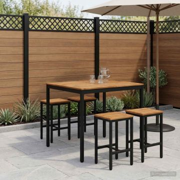 Tavolo Bar da Giardino NAARDEN Naturale e Nero