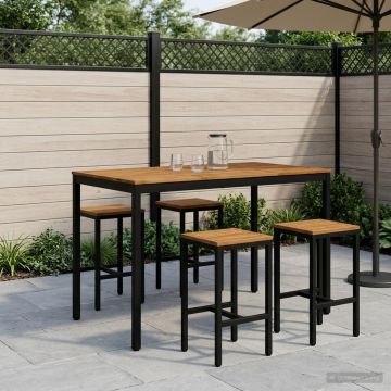 Tavolo Bar da Giardino NAARDEN Naturale e Nero