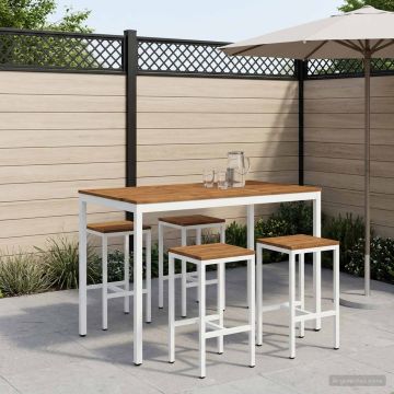 Tavolo Bar da Giardino NAARDEN Naturale e Bianco