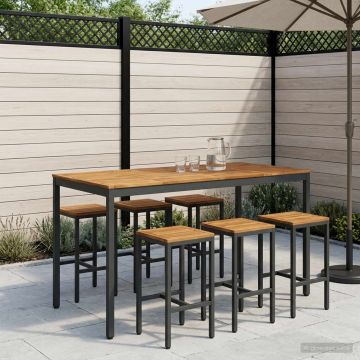 Tavolo Bar da Giardino NAARDEN Naturale e Nero