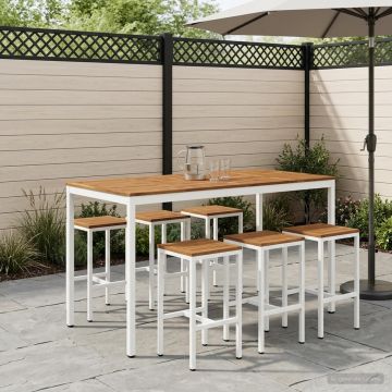 Tavolo Bar da Giardino NAARDEN Naturale e Bianco