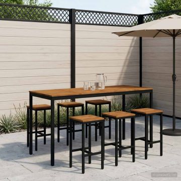 Tavolo Bar da Giardino NAARDEN Naturale e Nero