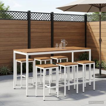 Tavolo Bar da Giardino NAARDEN Naturale e Bianco