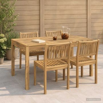 Tavolo da cena da giardino Sbiancato 141 x 80,5 x 75 cm