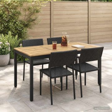 Tavolo da cena da giardino Bianco decapato e nero