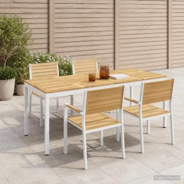 Tavolo da cena da giardino Sbiancato 147 x 88,5 x 75 cm