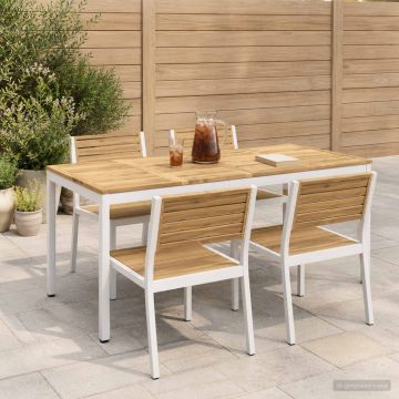 Tavolo da cena da giardino Sbiancato 180 x 88,5 x 75 cm
