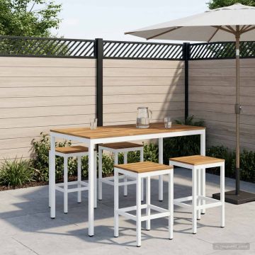 Tavolo Bar da Giardino NAARDEN Sbiancato 141 x 80,5 x 105 cm