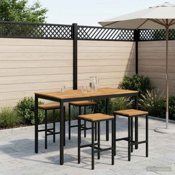 Tavolo Bar da Giardino NAARDEN Bianco decapato e nero