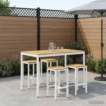 Tavolo Bar da Giardino NAARDEN Sbiancato 147 x 88,5 x 105 cm