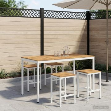 Tavolo Bar da Giardino NAARDEN Sbiancato 180 x 88,5 x 105 cm