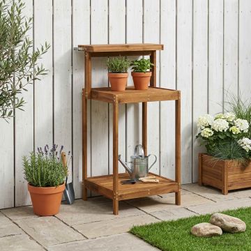 Banco da Giardinaggio Esterno 56,5 x 48,5 x 107 cm Naturale