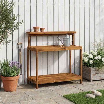 Banco da Giardinaggio Esterno 111,5 x 48,5 x 107 cm Naturale