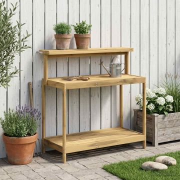 Banco da Giardinaggio Esterno 111,5 x 48,5 x 107 cm Bianco
