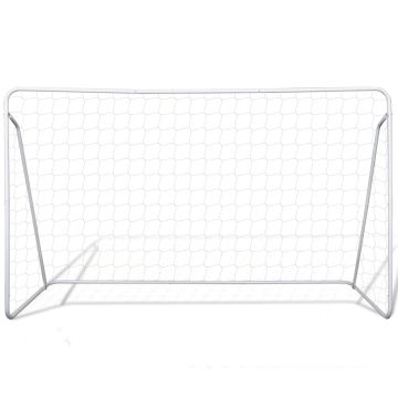Set Porta da Calcio in Acciaio 240 x 90 x 150 cm Alta Qualità