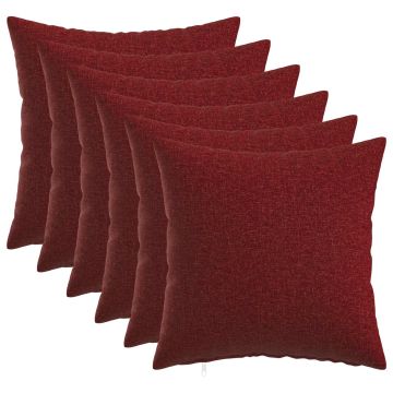 Federa 6 pz HEERLEN Rosso Vino 30 x 30 cm Tessuto