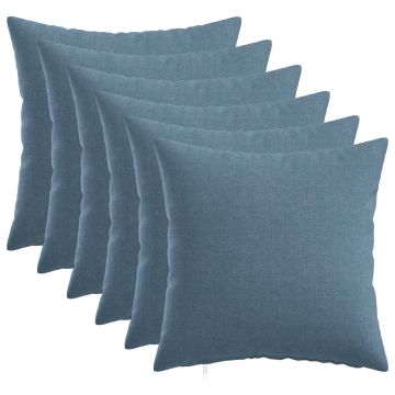 Federa 6 pz HEERLEN Blu jeans 30 x 30 cm Tessuto