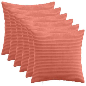 Federa 6 pcs HEERLEN Rosso Arancio 30 x 30 cm corduroy