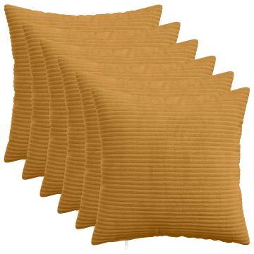 Federa 6 pcs HEERLEN Giallo 30 x 30 cm corduroy