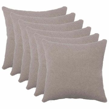 Federa 6 pcs HEERLEN Grigio Chiaro 30 x 30 cm Bouclé