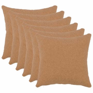 Federa 6 pcs HEERLEN Beige 30 x 30 cm Bouclé