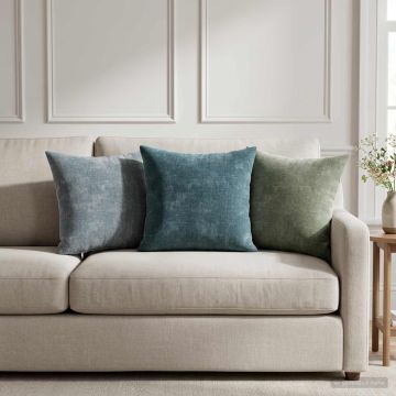 Federa 6 pz HEERLEN Verde 30 x 30 cm Tessuto Chenille