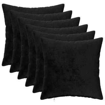 Federa 6 pcs HEERLEN Nero 30 x 30 cm Flanella