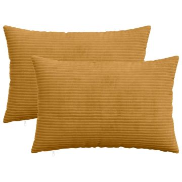 Federa 2 pcs HEERLEN Giallo 30 x 50 cm corduroy