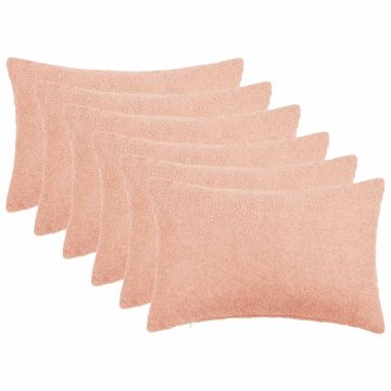 Federa 6 pcs HEERLEN Rosa 30 x 50 cm Bouclé