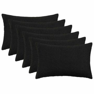 Federa 6 pcs HEERLEN Nero 30 x 50 cm Bouclé