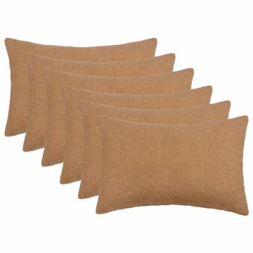 Federa 6 pcs HEERLEN Beige 30 x 50 cm Bouclé