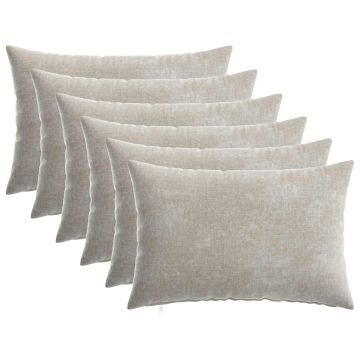 Federa 6 pz HEERLEN Grigio Chiaro 30 x 50 cm Tessuto Chenille