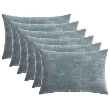 Federa 6 pz HEERLEN Azzurro 30 x 50 cm Tessuto Chenille