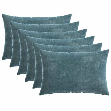 Federa 6 pz HEERLEN Blu 30 x 50 cm Tessuto Chenille