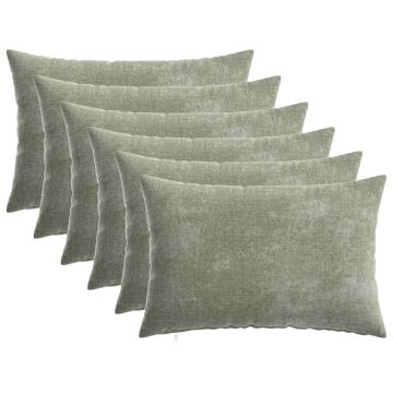 Federa 6 pz HEERLEN Verde 30 x 50 cm Tessuto Chenille