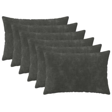 Federa 6 pcs HEERLEN Antracite 30 x 50 cm Fleece in microfibra
