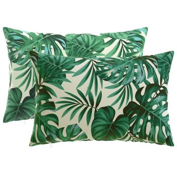 Federa 2 pcs HEERLEN Motivo a Foglie 30 x 50 cm Poliestere