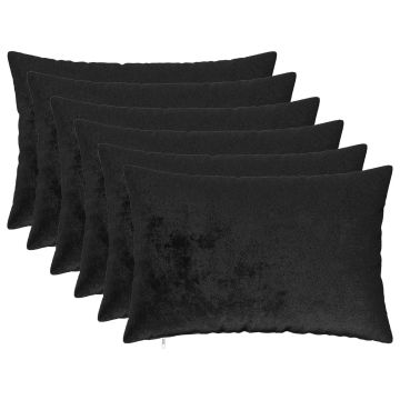 Federa 6 pcs HEERLEN Nero 30 x 50 cm Flanella