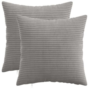 Federa 2 pcs HEERLEN Grigio Chiaro 35 x 35 cm corduroy